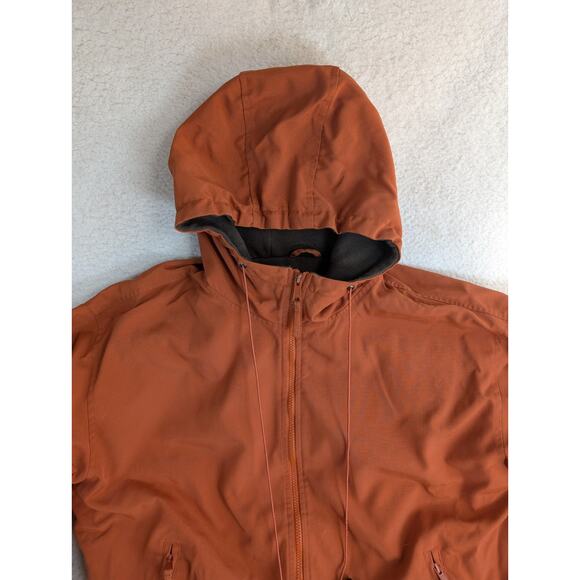Cabelas Jacket Mens Large Orange Canvas Zip Up Hooded Lined Cowl Neck Winter - Picture 10 of 16